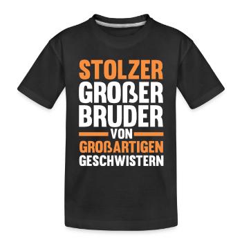 Geschwister Brüder Bruder - Kinder Premium Bio T-Shirt - Schwarz - Vorne