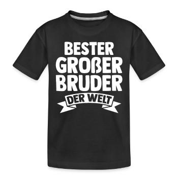 Geschwister Brüder Bruder - Kinder Premium Bio T-Shirt - Schwarz - Vorne