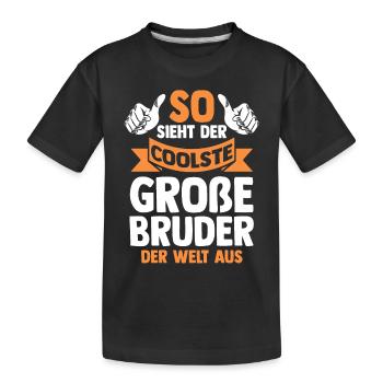 Geschwister Brüder Bruder - Kinder Premium Bio T-Shirt - Schwarz - Vorne