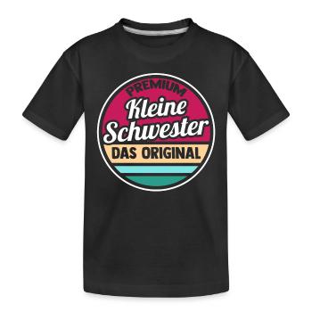 Geschwister Schwestern Schwester - Kinder Premium Bio T-Shirt - Schwarz - Vorne