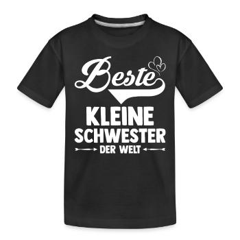 Geschwister Schwestern Schwester - Kinder Premium Bio T-Shirt - Schwarz - Vorne