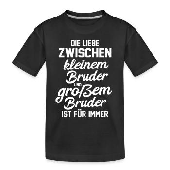 Geschwister Brüder Bruder - Kinder Premium Bio T-Shirt - Schwarz - Vorne