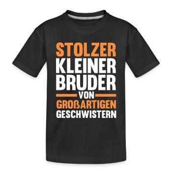 Geschwister Brüder Bruder - Kinder Premium Bio T-Shirt - Schwarz - Vorne