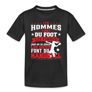 Handball Femmes Humour Hand Entraîneur - T-shirt bio Premium Enfant - noir - Devant