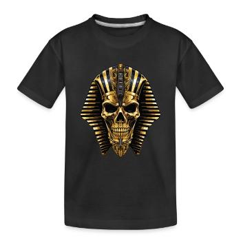 Pharao Totenkopf - Kinder Premium Bio T-Shirt - Schwarz - Vorne