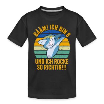 8 Jahre Junge Geschenk 8. Geburtstag Acht Achter - Kinder Premium Bio T-Shirt - Schwarz - Vorne