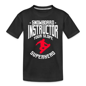 Lustiges Skilehrer Spruch Shirt - Kinder Premium Bio T-Shirt - Schwarz - Vorne