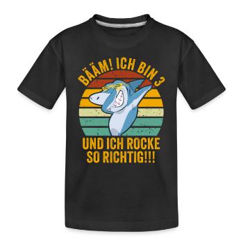 3 Jahre Geschenk 3. Geburtstag Drei Dritter - Kinder Premium Bio T-Shirt - Schwarz - Vorne