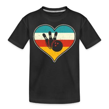 Bowling - Kinder Premium Bio T-Shirt - Schwarz - Vorne