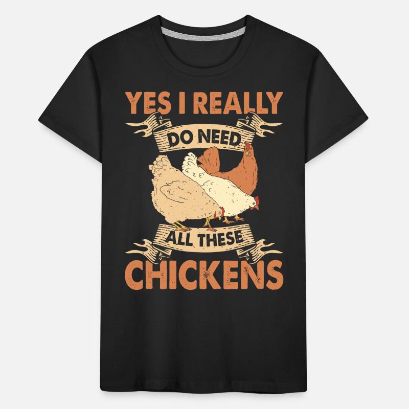Poulets Élevage de poulets T-shirt bio Premium Enfant