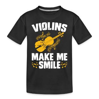 Violine Violinist - Kinder Premium Bio T-Shirt - Schwarz - Vorne