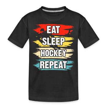 Hockey - Kinder Premium Bio T-Shirt - Schwarz - Vorne
