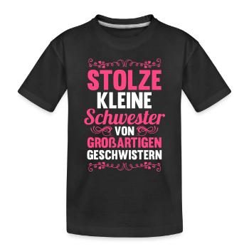 Geschwister Schwestern Schwester - Kinder Premium Bio T-Shirt - Schwarz - Vorne