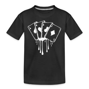Poker Karten Texas Hold’em - Kinder Premium Bio T-Shirt - Schwarz - Vorne