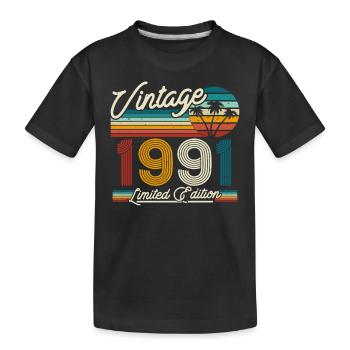 Idée cadeau Millésime 1991 - T-shirt bio Premium Enfant - noir - Devant