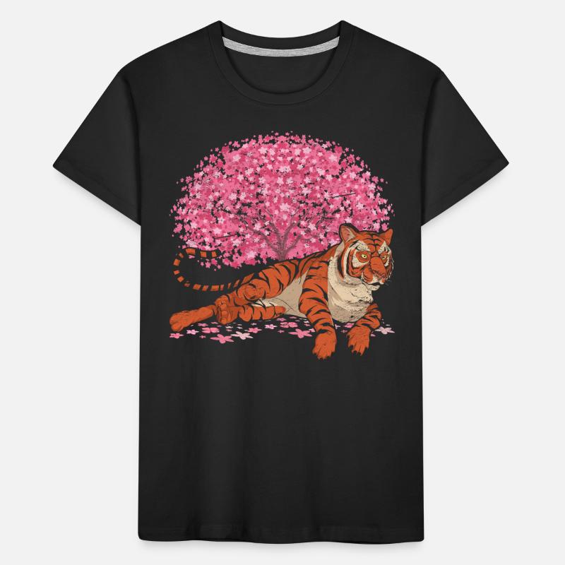 Cherry Blossom Tree Predator Gift Sakura Tiger Kids' Premium Organic T-Shirt