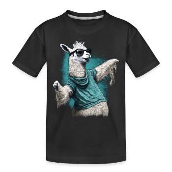 Dancing Llama Llamas Alpaca Animal Gift Idea - Kids' Premium Organic T-Shirt - black - Front