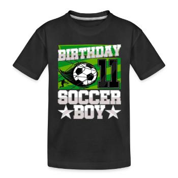 11th birthday Boy Soccer 11 Years Old Gifts - Kids' Premium Organic T-Shirt - black - Front