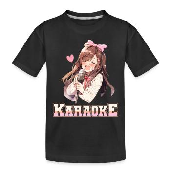 Filles Manga Anime Karaoké - T-shirt bio Premium Enfant - noir - Devant
