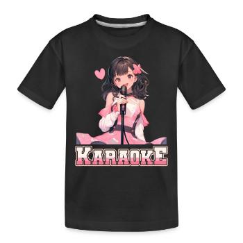 Filles Manga Anime Karaoké - T-shirt bio Premium Enfant - noir - Devant