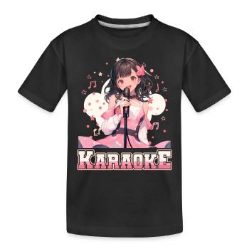 Filles Manga Anime Karaoké - T-shirt bio Premium Enfant - noir - Devant