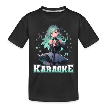 Filles Manga Anime Karaoké - T-shirt bio Premium Enfant - noir - Devant