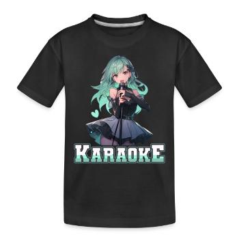 Filles Manga Anime Karaoké - T-shirt bio Premium Enfant - noir - Devant