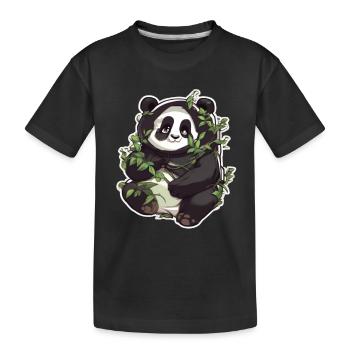 Panda Pandas Panda Bébé Panda Animal Animaux - T-shirt bio Premium Enfant - noir - Devant
