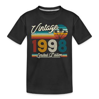 Vintage 1998 Geburtstagsgeschenk - Kinder Premium Bio T-Shirt - Schwarz - Vorne
