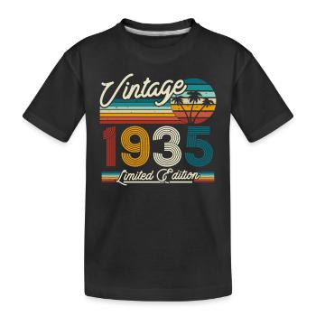 Vintage 1935 Geburtstagsgeschenk - Kinder Premium Bio T-Shirt - Schwarz - Vorne