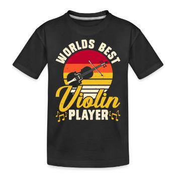 Violine Violinist - Kinder Premium Bio T-Shirt - Schwarz - Vorne
