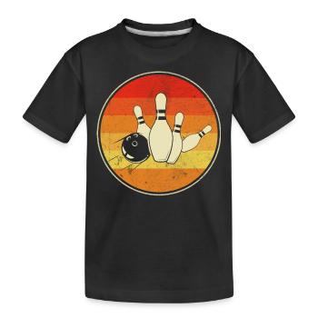 Bowling - Kinder Premium Bio T-Shirt - Schwarz - Vorne