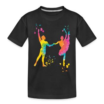 Ballet Dance Couple Woman Ballerina - Kids' Premium Organic T-Shirt - black - Front
