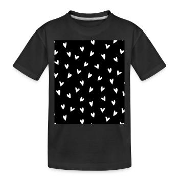 Melancholisches depressives Herz, schwarze Liebe - Kinder Premium Bio T-Shirt - Schwarz - Vorne