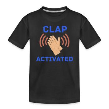 Klatschen Aktivierter Gag Komiker Lustiger Streich Witz - Kinder Premium Bio T-Shirt - Schwarz - Vorne