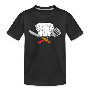 Kochmütze Kulinarische Sous-Küche Küche Chefkoch - Kinder Premium Bio T-Shirt - Schwarz - Vorne