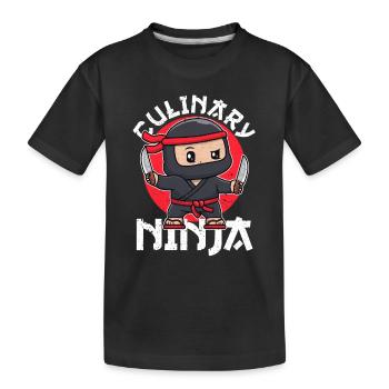 Kulinarischer Ninja Liebhaber Lustige Köche Koch - Kinder Premium Bio T-Shirt - Schwarz - Vorne