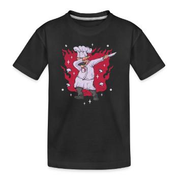 Chefkoch Tupfen Kulinarischer Sous-Chef Küche Chef - Kinder Premium Bio T-Shirt - Schwarz - Vorne
