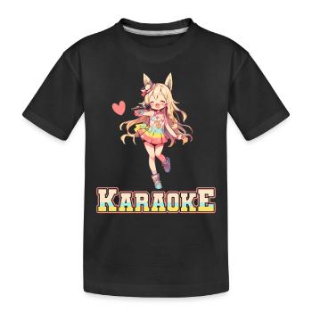 Filles Manga Anime Karaoké - T-shirt bio Premium Enfant - noir - Devant