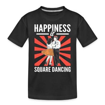 Happiness Is Square Dancing Square Dance Square - Kids' Premium Organic T-Shirt - black - Front