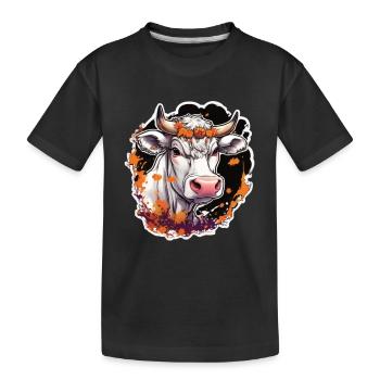 Kug Cow Halloween Cow Skull Cow Head Cows - Kids' Premium Organic T-Shirt - black - Front