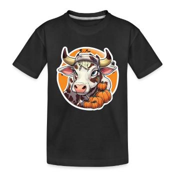 Cow Dairy Cow Cow Halloween Autumn Farmer - Kids' Premium Organic T-Shirt - black - Front