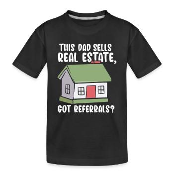 Dieser Vater verkauft Immobilien Immobilienmakler - Kinder Premium Bio T-Shirt - Schwarz - Vorne
