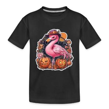 Flamingo Pink Flamingo Flamingo Halloween - Kinder Premium Bio T-Shirt - Schwarz - Vorne