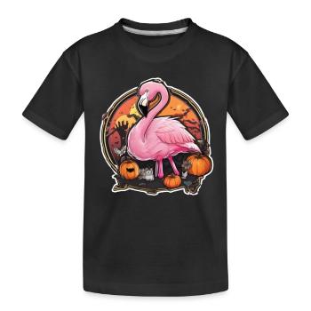 Flamingo Pink Flamingo Flamingo Halloween - Kinder Premium Bio T-Shirt - Schwarz - Vorne