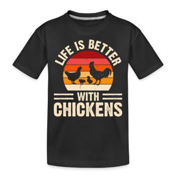 Chickens Chicken - Kids' Premium Organic T-Shirt - black - Front