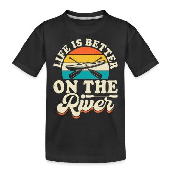 Kajak Kajakfahrer Kajaker - Kinder Premium Bio T-Shirt - Schwarz - Vorne