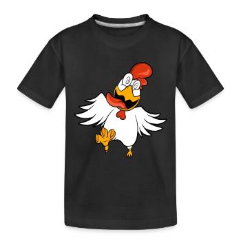 Funny hypnotized chicken - Kids' Premium Organic T-Shirt - black - Front