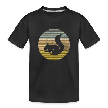 Écureuil - T-shirt bio Premium Enfant - noir - Devant