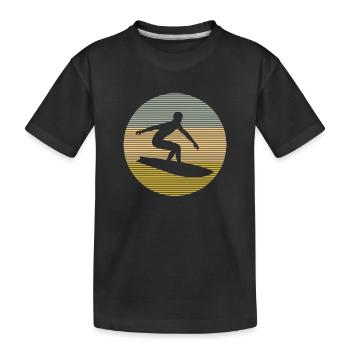 Surfen - Kinder Premium Bio T-Shirt - Schwarz - Vorne